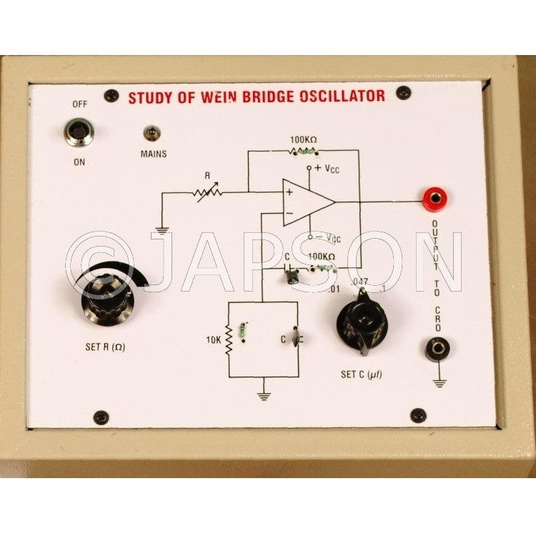 Wein Bridge Oscillator using Operational Amplifier IC 741 Experiment Apparatus Wein Bridge Oscillator using Operational Amplifier IC 741 Experiment Apparatus